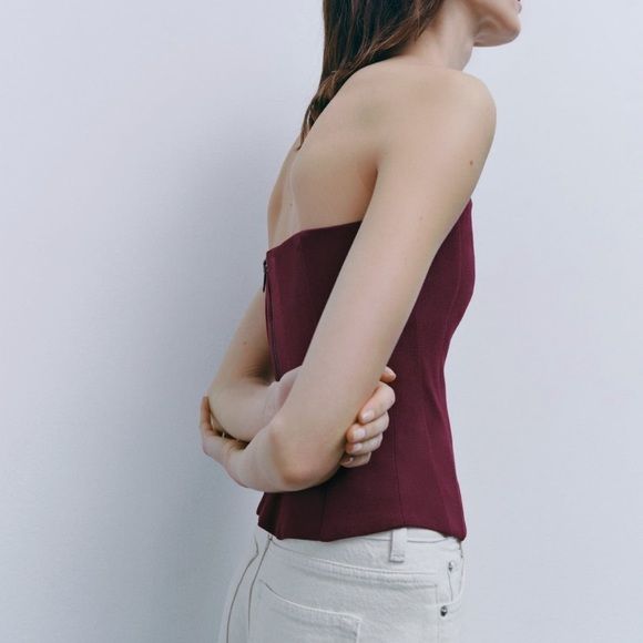 ZARA BLOGGERS FAVORITE SWEETHEART NECKLINE BUSTIER - Picture 5 of 17